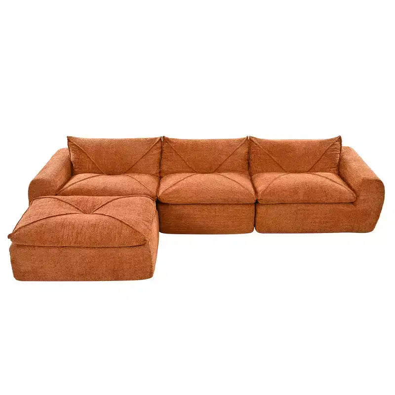 Divano Letto Modulare 4 Posti Whisen 116, Ampia Imbottitura in Schiuma, Sicuro per Anziani/Bambini, Nessun Montaggio, Combinazione Libera