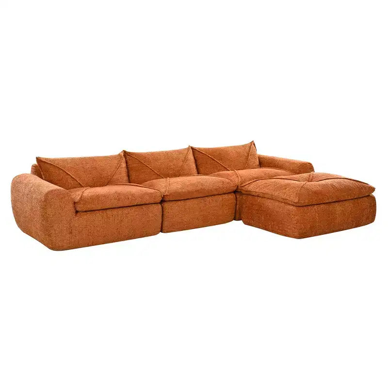 Divano Letto Modulare 4 Posti Whisen 116, Ampia Imbottitura in Schiuma, Sicuro per Anziani/Bambini, Nessun Montaggio, Combinazione Libera