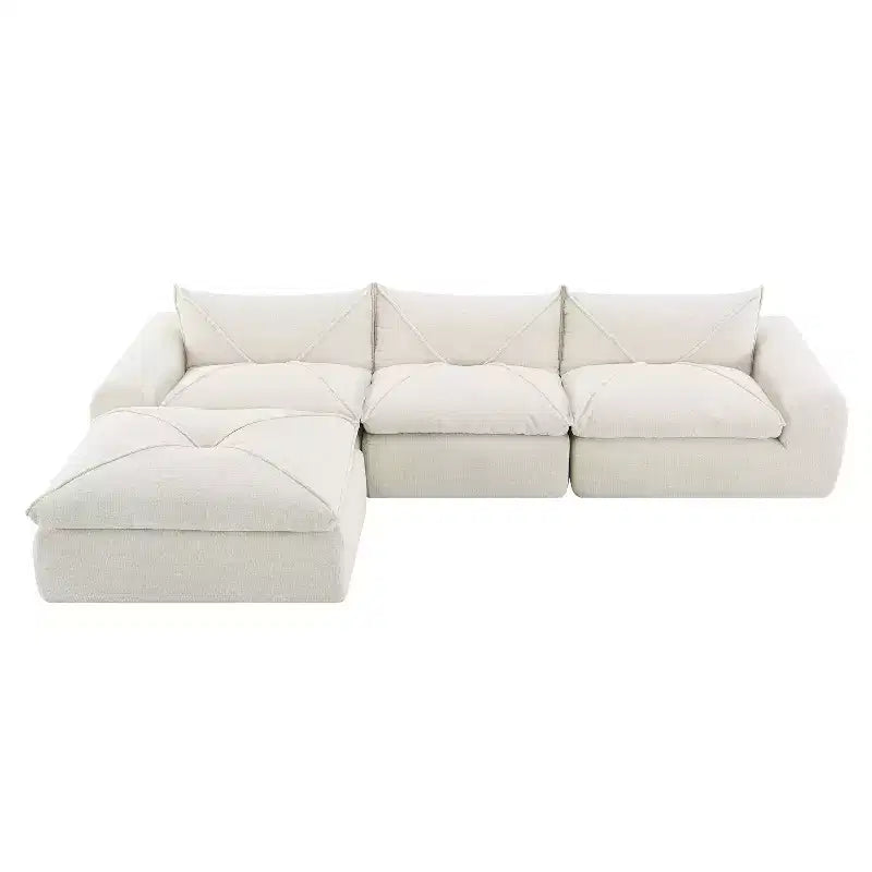 Divano Letto Modulare 4 Posti Whisen 116, Ampia Imbottitura in Schiuma, Sicuro per Anziani/Bambini, Nessun Montaggio, Combinazione Libera