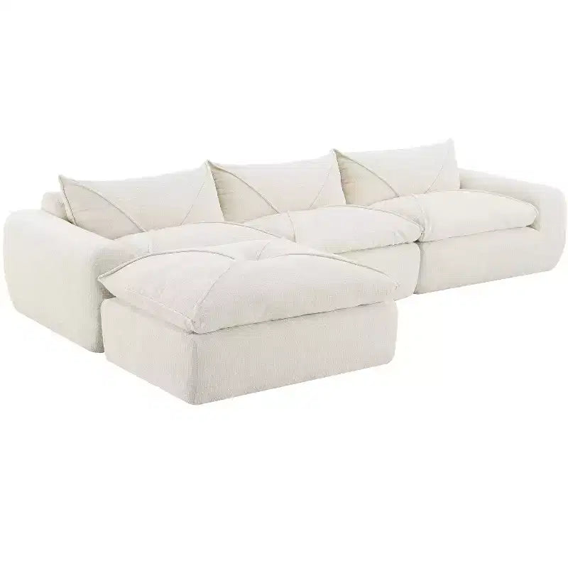 Divano Letto Modulare 4 Posti Whisen 116, Ampia Imbottitura in Schiuma, Sicuro per Anziani/Bambini, Nessun Montaggio, Combinazione Libera