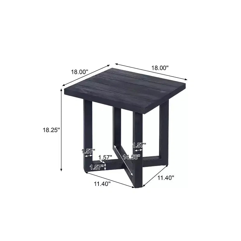 Christopher Knight Home Winona Tavolino da Esterno Quadrato Rustico con Pannello a Doghe in Legno di Acacia e Base a Croce