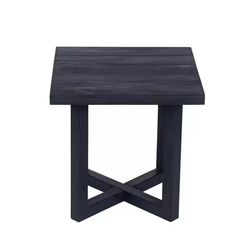 Christopher Knight Home Winona Tavolino da Esterno Quadrato Rustico con Pannello a Doghe in Legno di Acacia e Base a Croce