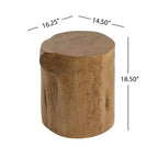 Christopher Knight Home Dorothy Tavolino d'Appoggio da Esterno in Legno Intagliato a Mano a Forma di Ceppo, in Cemento Leggero