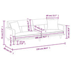 vidaXL Divano letto Divanetto Convertibile con Cuscini per Studio Tessuto - Grigio Chiaro