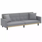 vidaXL Divano letto Divanetto Convertibile con Cuscini per Studio Tessuto - Grigio Chiaro