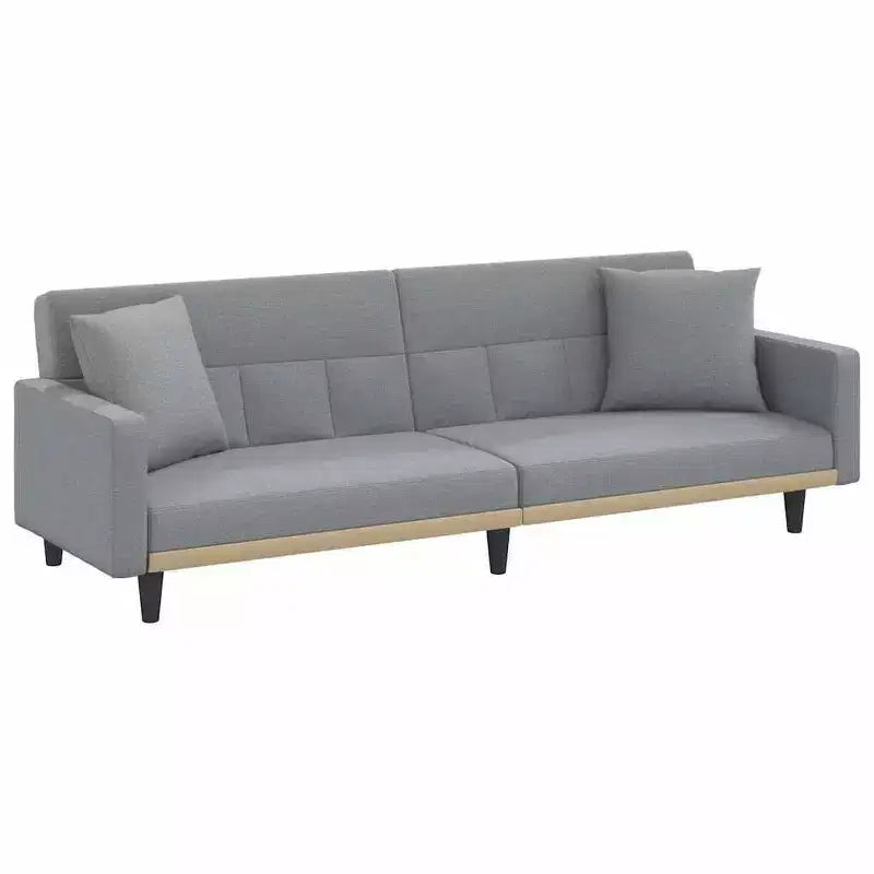 vidaXL Divano letto Divanetto Convertibile con Cuscini per Studio Tessuto - Grigio Chiaro