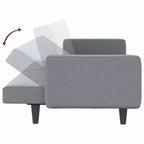 vidaXL Divano letto Divanetto Convertibile con Cuscini per Studio Tessuto - Grigio Chiaro