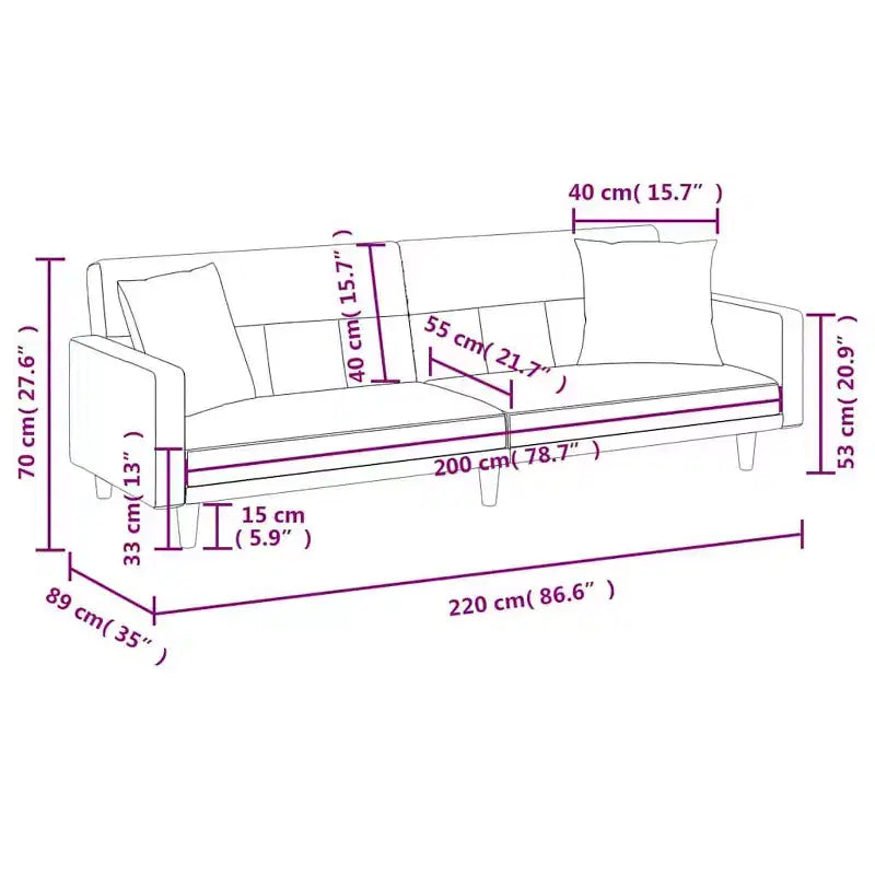 vidaXL Divano letto Divanetto Convertibile con Cuscini per Studio Tessuto - Grigio Chiaro
