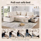 Canapé-lit modulaire sectionnel Whisen 270 - 6 places en forme de L avec pouf de rangement, canapé en chenille, personnalisable pour salon et appartement