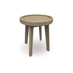 Signature Design by Ashley Bradstreet Bay Outdoor End Table - 19 Round Eucalyptus Wood Patio Side Table with Antique Finish - Weather-Resistant