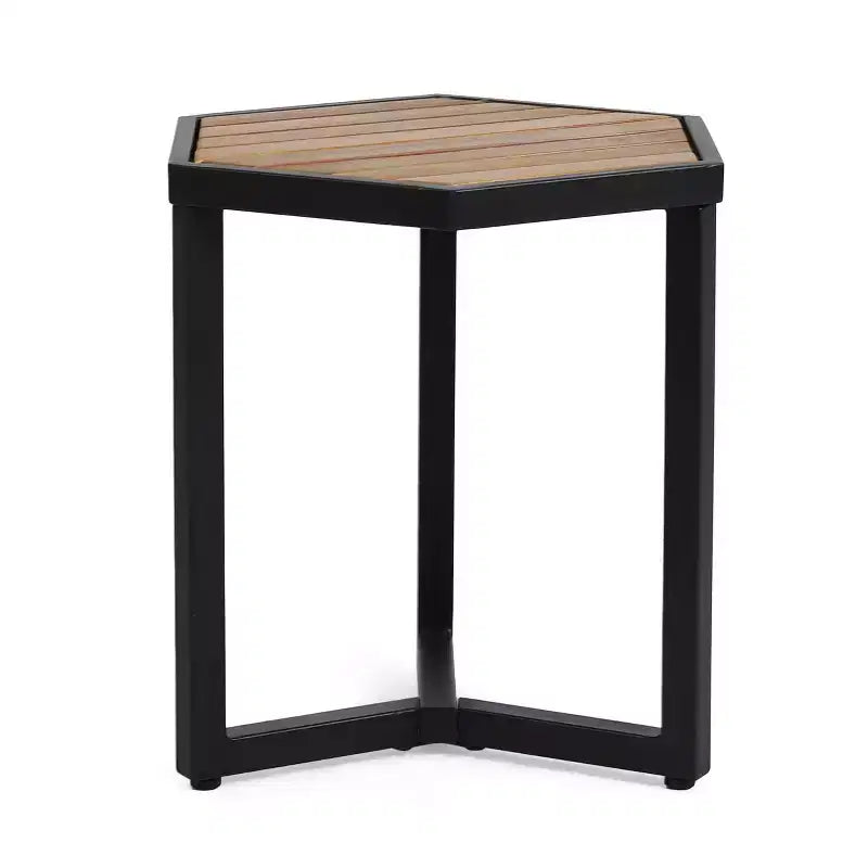 Christopher Knight Home Nahanni, table d'appoint d'extérieur industrielle en bois d'acacia et fer, teck/noir