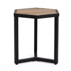 Christopher Knight Home Nahanni, table d'appoint d'extérieur industrielle en bois d'acacia et fer, teck/noir