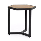 Christopher Knight Home Nahanni, table d'appoint d'extérieur industrielle en bois d'acacia et fer, teck/noir