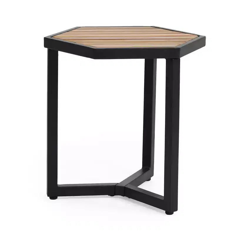 Christopher Knight Home Nahanni, table d'appoint d'extérieur industrielle en bois d'acacia et fer, teck/noir
