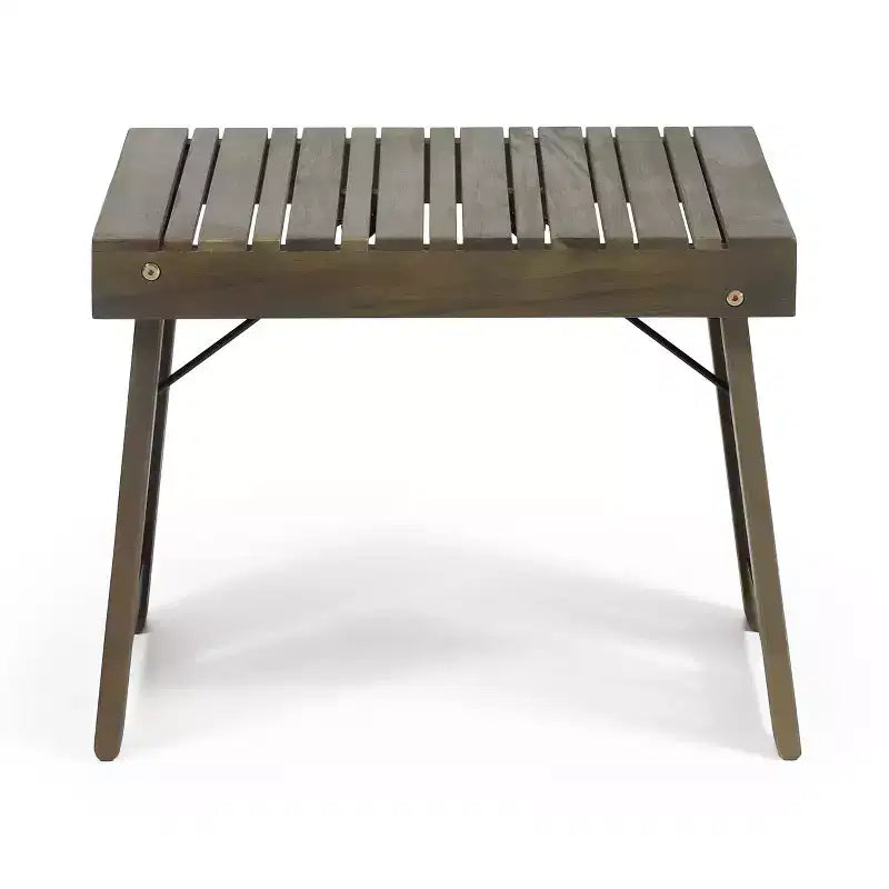 GDFStudio Karyme Table d'appoint pliante d'extérieur en bois d'acacia avec plateau à lattes