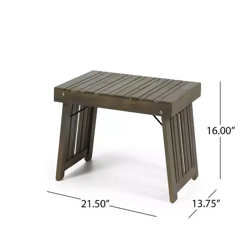 GDFStudio Karyme Table d'appoint pliante d'extérieur en bois d'acacia avec plateau à lattes