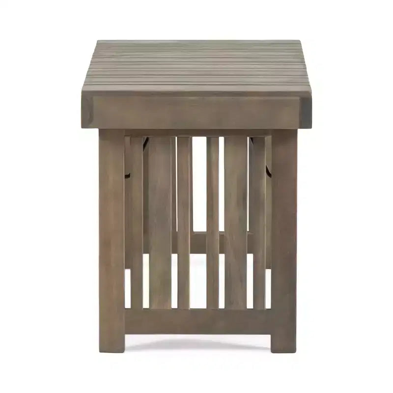 GDFStudio Karyme Table d'appoint pliante d'extérieur en bois d'acacia avec plateau à lattes