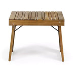 GDFStudio Karyme Table d'appoint pliante d'extérieur en bois d'acacia avec plateau à lattes