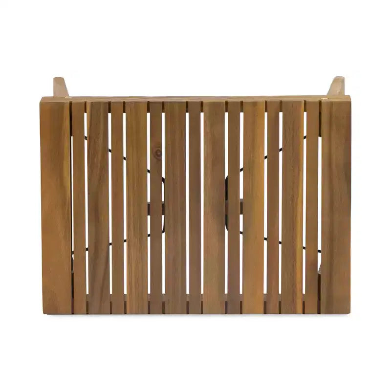 GDFStudio Karyme Table d'appoint pliante d'extérieur en bois d'acacia avec plateau à lattes