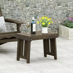 GDFStudio Karyme Table d'appoint pliante d'extérieur en bois d'acacia avec plateau à lattes