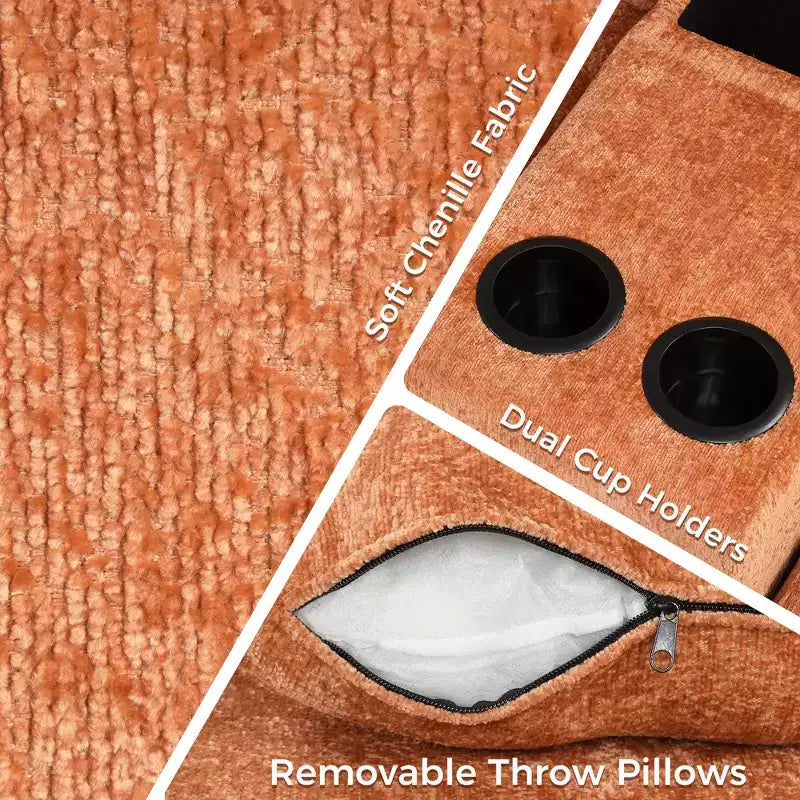 Divano letto a L modulare da 120,5" con letto estraibile, contenitore e portabicchieri, sezionale reversibile per soggiorno moderno