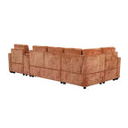 Divano letto a L modulare da 120,5" con letto estraibile, contenitore e portabicchieri, sezionale reversibile per soggiorno moderno