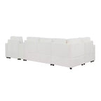 Divano letto a L modulare da 120,5" con letto estraibile, contenitore e portabicchieri, sezionale reversibile per soggiorno moderno