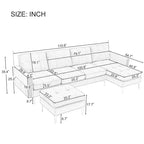 Divano componibile a L 110,6" con pouf - Rivestimento in velluto, tasche portaoggetti e configurazioni regolabili