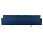Divano componibile a L 110,6" con pouf - Rivestimento in velluto, tasche portaoggetti e configurazioni regolabili