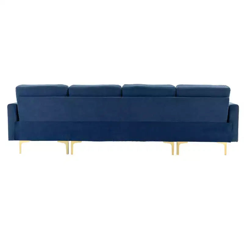 Divano componibile a L 110,6" con pouf - Rivestimento in velluto, tasche portaoggetti e configurazioni regolabili