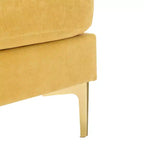 Divano componibile a L 110,6" con pouf - Rivestimento in velluto, tasche portaoggetti e configurazioni regolabili