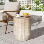 Christopher Knight Home Hava Outdoor Modern Multi-Functional Carved Lightweight Concrete Side Table