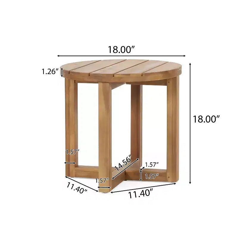 Tavolino da esterno rotondo in legno di acacia Christopher Knight Home Hamel, Teak