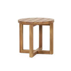 Tavolino da esterno rotondo in legno di acacia Christopher Knight Home Hamel, Teak
