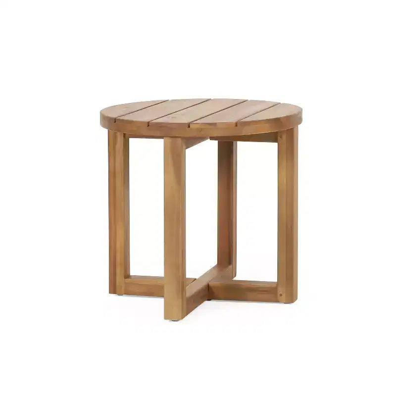 Tavolino da esterno rotondo in legno di acacia Christopher Knight Home Hamel, Teak