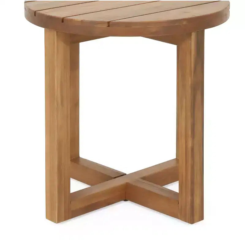 Tavolino da esterno rotondo in legno di acacia Christopher Knight Home Hamel, Teak
