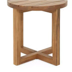 Tavolino da esterno rotondo in legno di acacia Christopher Knight Home Hamel, Teak