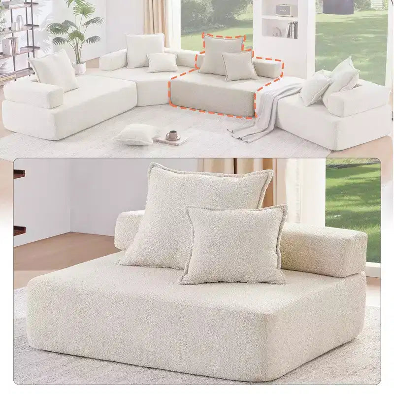 Divano componibile a U oversize Whisen - Beige