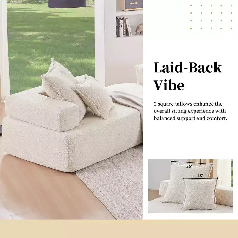 Divano componibile a U oversize Whisen - Beige