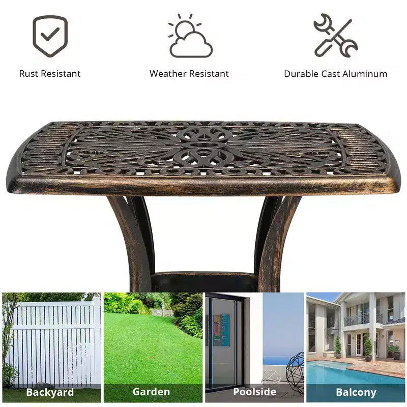 Karl Home | Table d'appoint d'extérieur en métal carrée