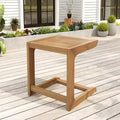 Christopher Knight Home Cyril Outdoor Slat Design Acacia Wood C Shape End Table
