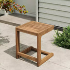 Christopher Knight Home Cyril Tavolino in legno di acacia a forma di C con doghe da esterno