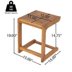 Christopher Knight Home Cyril Tavolino in legno di acacia a forma di C con doghe da esterno