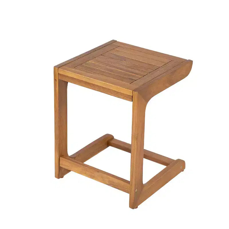 Christopher Knight Home Cyril Tavolino in legno di acacia a forma di C con doghe da esterno