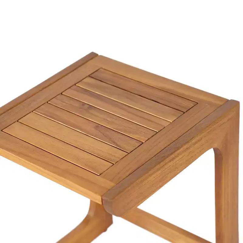 Christopher Knight Home Cyril Tavolino in legno di acacia a forma di C con doghe da esterno