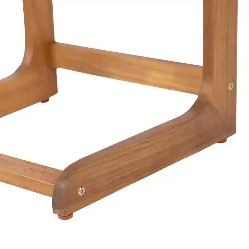 Christopher Knight Home Cyril Tavolino in legno di acacia a forma di C con doghe da esterno