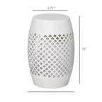 NAYSAYE Tavolino da divano con design a traforo, tavolino decorativo con design a reticolo intrecciato per casa, prato, giardino, patio, bianco, 9,75*18*9,75