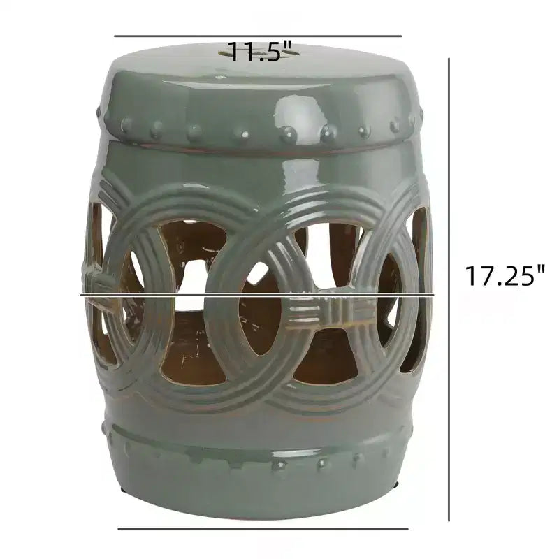 NAYSAYE Tavolino da divano con design a traforo, Tavolino decorativo per casa, prato, giardino, patio, verde, 11,5*17,25*11,5