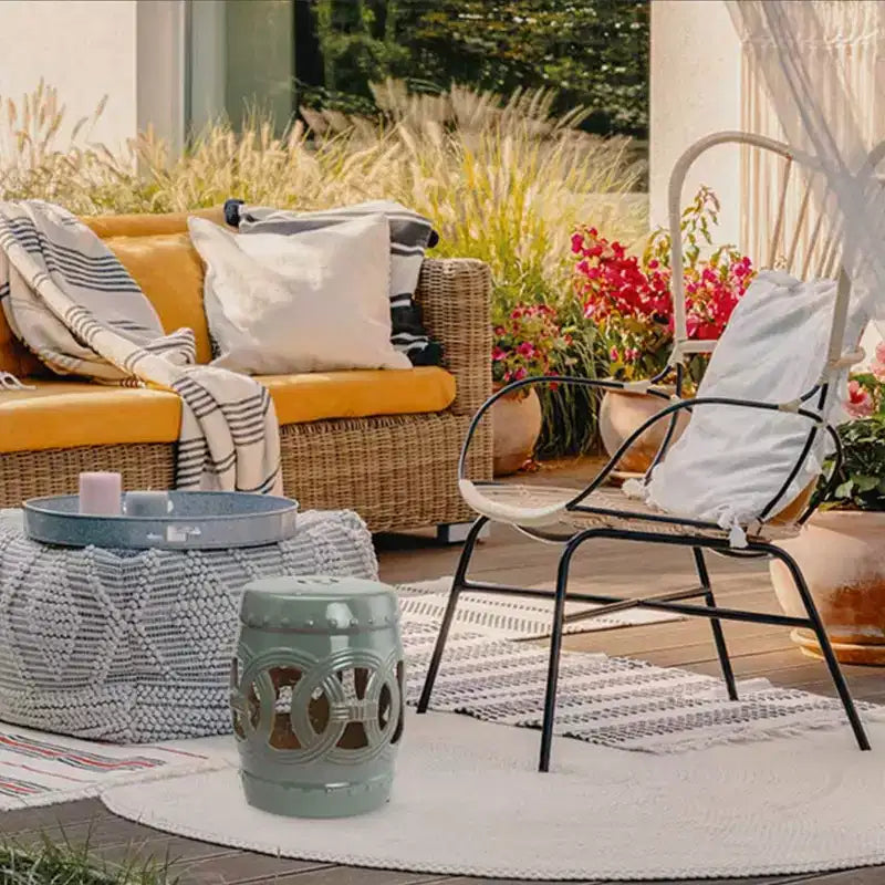 NAYSAYE Tavolino da divano con design a traforo, Tavolino decorativo per casa, prato, giardino, patio, verde, 11,5*17,25*11,5