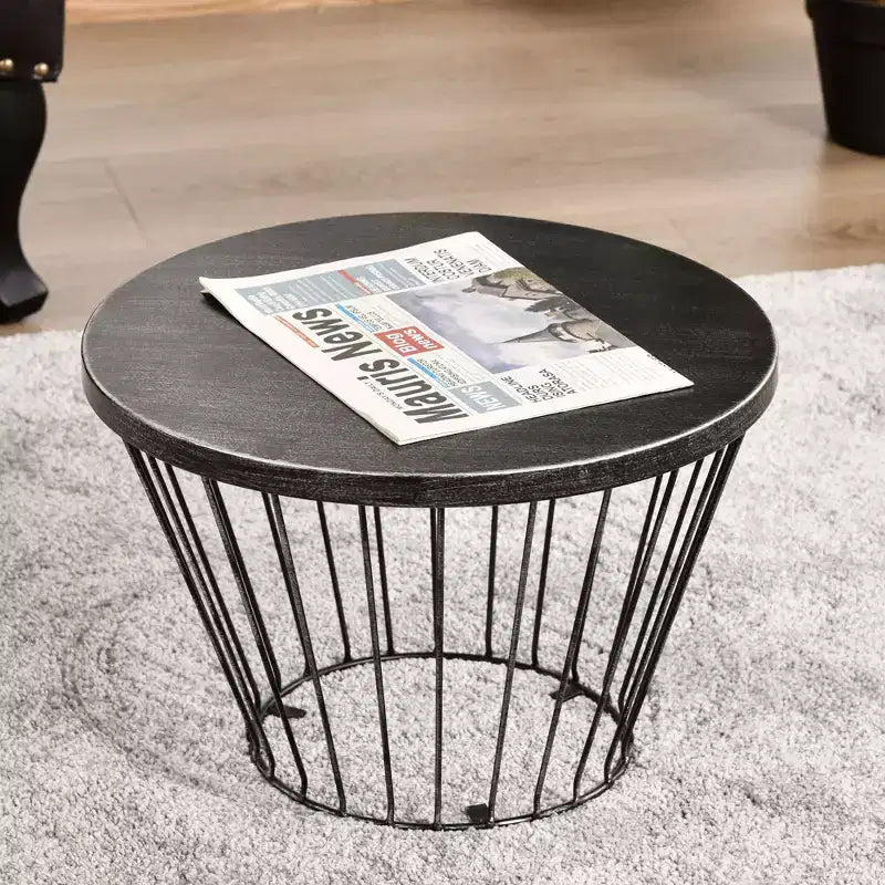 Table d'appoint NAYSAYE avec design sablier, petite table 40,6 cm pour jardin, pelouse, patio, noir, 41,3 x 52,7 x 41,3 cm